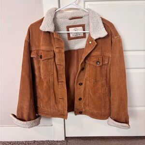 Cotton On Brown Corduroy Jacket with White Sherpa